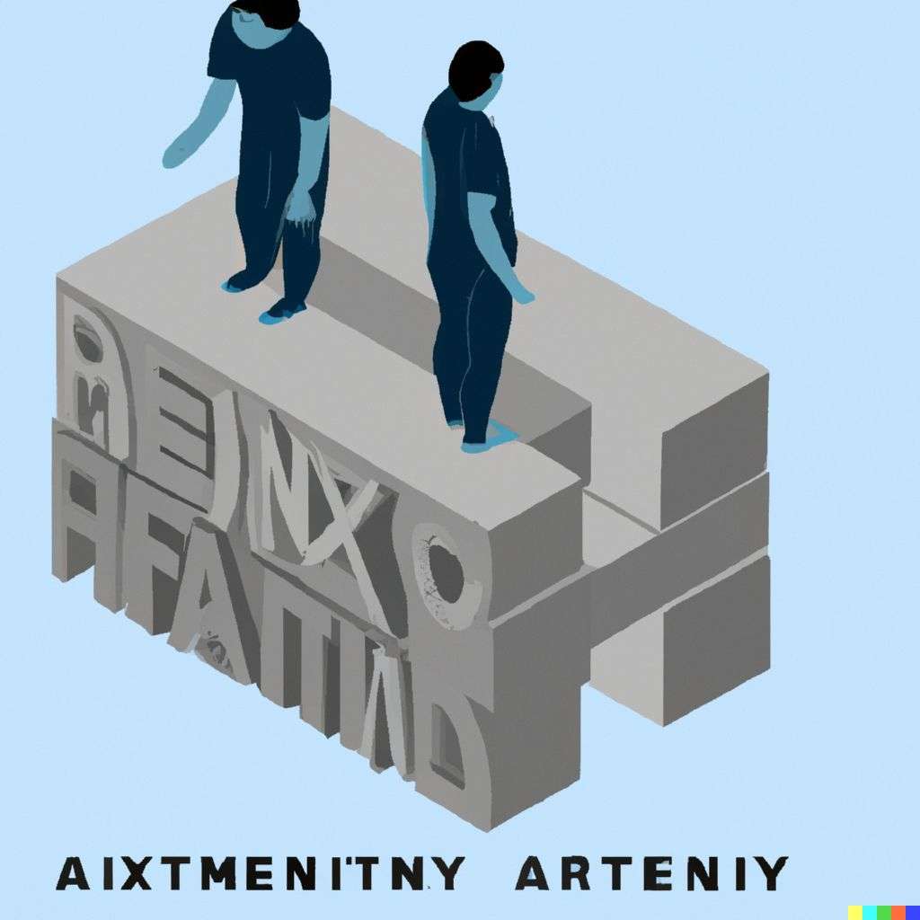 a representation of anxiety, isometric art